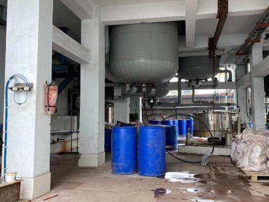 Production floor with reactors at Rasayano Finechem's Panoli plant